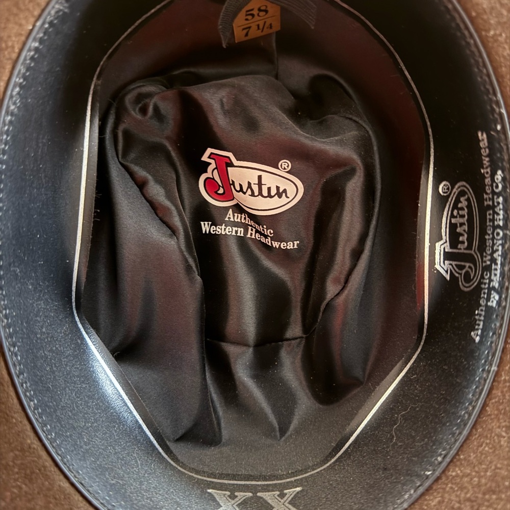 Justin Boots Brown Cowboy Hat with Braided Band - Picture 5 of 9